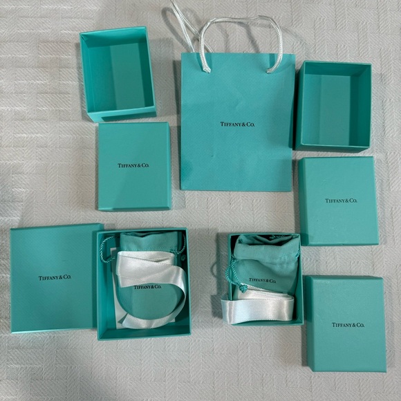 Tiffany & Co. Accessories - Tiffany & Co. Miscellaneous Lot of Packaging 2 Pouches 4 Boxes 1 Bag 2 Ribbons